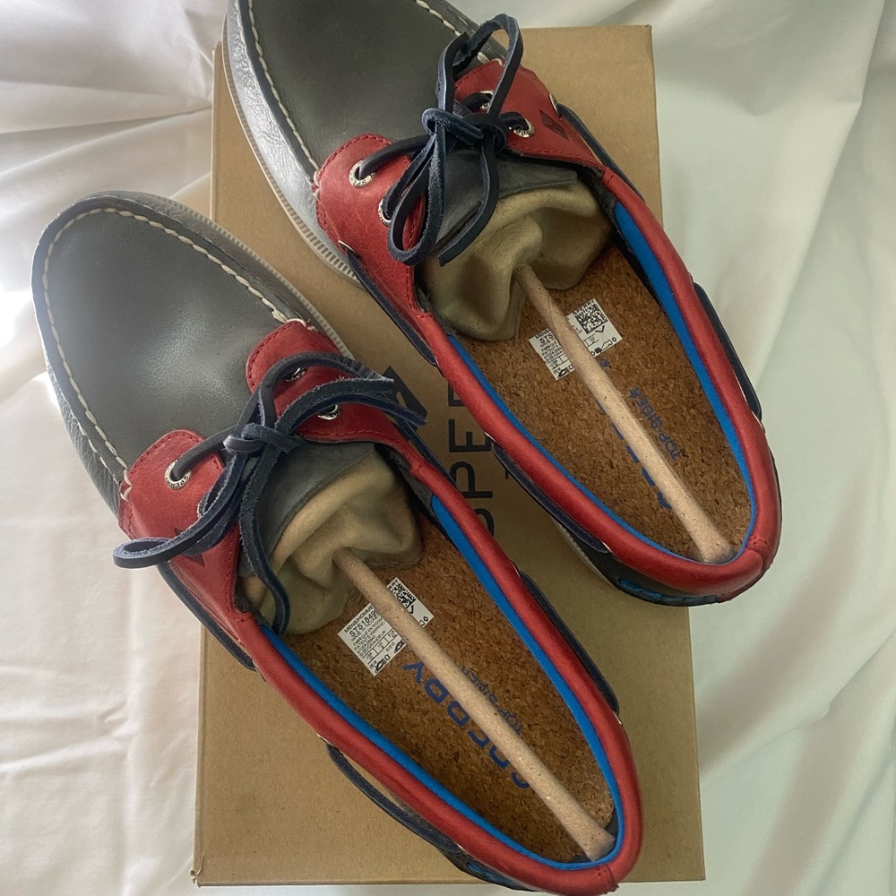 sperry a/o (authentic original) plush navy/red mens size 10